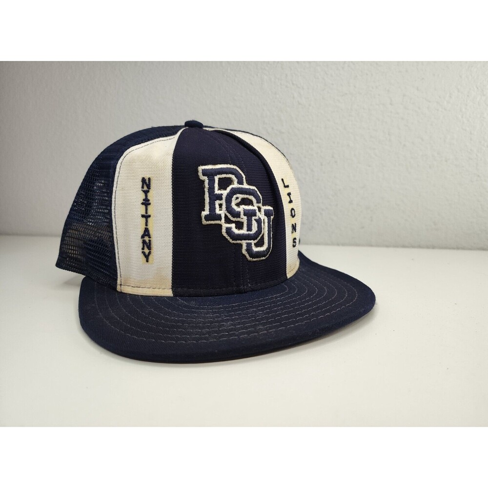 Vintage Penn State Nittany Lions Hat PSU Snap Back Cap Navy Blue Made In Usa
